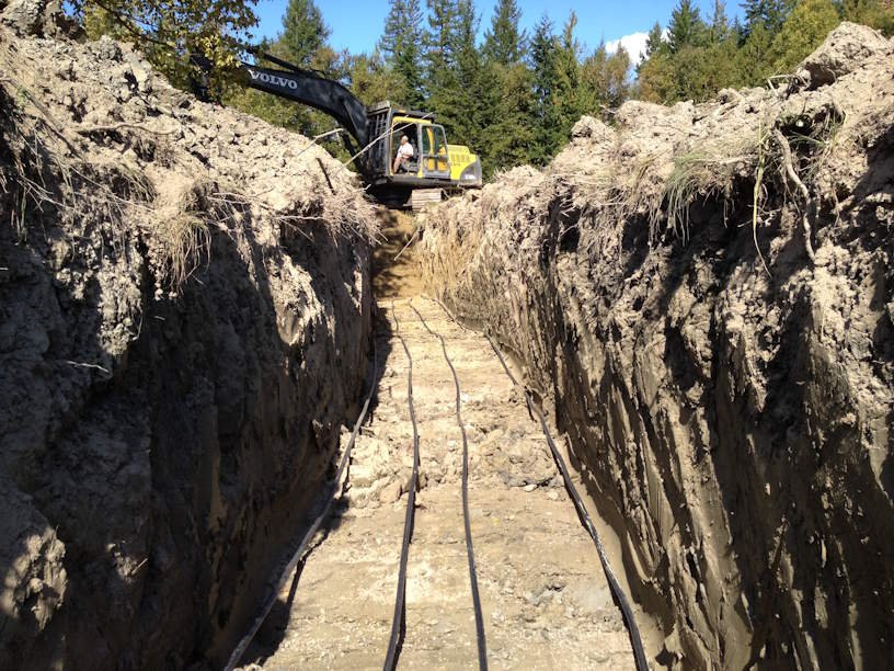 Horizontal geothermal loop installation